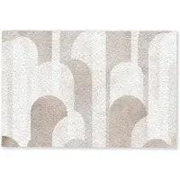 MuchoWow Deurmat 60x40 cm - Droogloopmat Abstracte bogen - Modern - Beige - Mat voor binnen - Schoonloopmat - Deurmatten met print - Inloopmat
