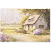 MuchoWow Deurmat 90x60 cm - Droogloopmat Huisje - Hout - Bloemen - Mat voor binnen - Schoonloopmat - Deurmatten met print - Inloopmat