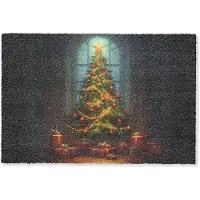 MuchoWow Deurmat 60x40 cm - Droogloopmat Kerstboom - Cadeau - Kerst - Winter - Mat voor binnen - Schoonloopmat - Deurmatten met print - Inloopmat