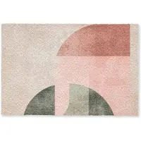 MuchoWow Deurmat 60x40 cm - Droogloopmat Cirkel - Abstract - Roze - Mat voor binnen - Schoonloopmat - Deurmatten met print - Inloopmat