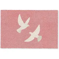 MuchoWow Deurmat 90x60 cm - Droogloopmat Duiven - Wit - Sierlijk - Mat voor binnen - Schoonloopmat - Deurmatten met print - Inloopmat