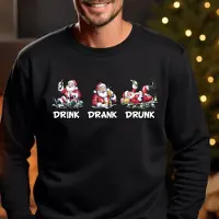 B&C Kersttrui zwart- Maat XXL- Uniseks- foute kersttrui- drink drank drunk. Kerst outfit