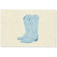 MuchoWow Deurmat 60x40 cm - Droogloopmat Illustratie - Cowboylaarzen - Patroon - Mat voor binnen - Schoonloopmat - Deurmatten met print - Inloopmat
