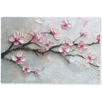 MuchoWow Deurmat 90x60 cm - Droogloopmat Bloesem - Kunstzinnig - Roze - Sakura - Mat voor binnen - Schoonloopmat - Deurmatten met print - Inloopmat