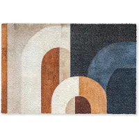 MuchoWow Deurmat 60x40 cm - Droogloopmat Abstract - Vormen - Donkerblauw - Mat voor binnen - Schoonloopmat - Deurmatten met print - Inloopmat