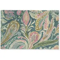 MuchoWow Deurmat 60x40 cm - Droogloopmat Patroon - Kleurrijk - Sierlijk - Groen - Mat voor binnen - Schoonloopmat - Deurmatten met print - Inloopmat