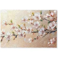 MuchoWow Deurmat 60x40 cm - Droogloopmat Bloesemtakken - Schilderachtig - Roze - Mat voor binnen - Schoonloopmat - Deurmatten met print - Inloopmat