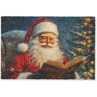 MuchoWow Deurmat 60x40 cm - Droogloopmat Kerstman - Kerst - Winter - Kerstboom - Mat voor binnen - Schoonloopmat - Deurmatten met print - Inloopmat