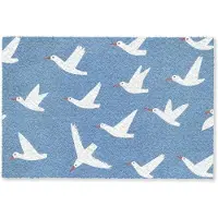 MuchoWow Deurmat 60x40 cm - Droogloopmat Vogels - Wit - Patroon - Mat voor binnen - Schoonloopmat - Deurmatten met print - Inloopmat