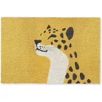 MuchoWow Deurmat 90x60 cm - Droogloopmat Cheetah - Illustratie - Geel - Mat voor binnen - Schoonloopmat - Deurmatten met print - Inloopmat
