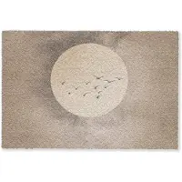 MuchoWow Deurmat 90x60 cm - Droogloopmat Vogel - Beige - Japandi - Mat voor binnen - Schoonloopmat - Deurmatten met print - Inloopmat
