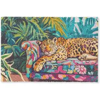 MuchoWow Deurmat 90x60 cm - Droogloopmat Luipaard - Kleurrijk - Tropisch - Mat voor binnen - Schoonloopmat - Deurmatten met print - Inloopmat