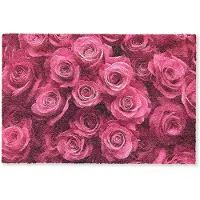 MuchoWow Deurmat 60x40 cm - Droogloopmat Rozen - Pink - Bloem - Mat voor binnen - Schoonloopmat - Deurmatten met print - Inloopmat