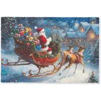 MuchoWow Deurmat 90x60 cm - Droogloopmat Kerstman - Rendier - Kerst - Sneeuw - Mat voor binnen - Schoonloopmat - Deurmatten met print - Inloopmat