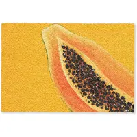 MuchoWow Deurmat 90x60 cm - Droogloopmat Papaja - Oranje - Topisch - Mat voor binnen - Schoonloopmat - Deurmatten met print - Inloopmat