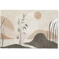 MuchoWow Deurmat 60x40 cm - Droogloopmat Japandi - Landschap - Beige - Mat voor binnen - Schoonloopmat - Deurmatten met print - Inloopmat