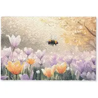 MuchoWow Deurmat 60x40 cm - Droogloopmat Viooltjes - bij - Zonlicht - Mat voor binnen - Schoonloopmat - Deurmatten met print - Inloopmat
