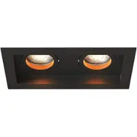 LEDVION – LED Inbouwspot Dubbel Rechthoek 185x100mm – Zwart – Dimbaar – Kantelbaar – GU10 – 2700K – 3W – IP20