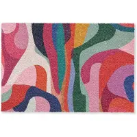 MuchoWow Deurmat 60x40 cm - Droogloopmat Vormen - Bochten - Kleurrijk - Abstract - Mat voor binnen - Schoonloopmat - Deurmatten met print - Inloopmat