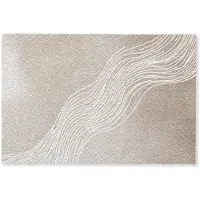 MuchoWow Deurmat 60x40 cm - Droogloopmat Golvende lijnen - Vloeiend - Zandkleurig - Mat voor binnen - Schoonloopmat - Deurmatten met print - Inloopmat