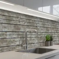 KitchenYeah Keuken achterwand 200x80 cm - Spatscherm zelfklevend Retro - Plank - Patronen - Muurbeschermer - Spatwand fornuis