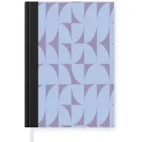 MuchoWow Notitieboek - Schrijfboek - Blokken - Blauw - Paars - Patroon - Notitieboekje klein - A5 formaat - Schrijfblok
