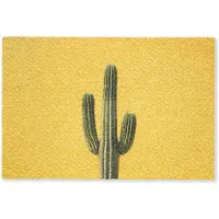 MuchoWow Deurmat 60x40 cm - Droogloopmat Cactus - Groen - Minimalistisch - Mat voor binnen - Schoonloopmat - Deurmatten met print - Inloopmat