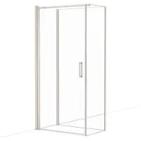 Maxaro Diamond Douchecabine | 100x60 cm Rvs Helder glas Draaideur Halfvrijstaande rechthoek