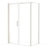 Maxaro Diamond Douchecabine | 140x80 cm Rvs Helder glas Draaideur Rechthoek