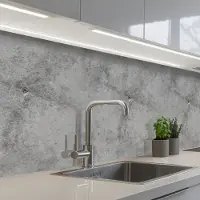 KitchenYeah Keuken achterwand 200x60 cm - Spatscherm zelfklevend Beton - Grijs - Patronen - Muurbeschermer - Spatwand fornuis