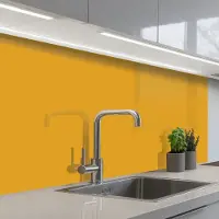 KitchenYeah Keuken achterwand 100x60 cm - Spatscherm zelfklevend Okergeel - Herfst - Interieur - Muurbeschermer - Spatwand fornuis