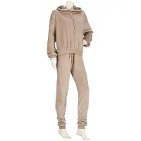 Apollo Huispak Dames Effen - Fleece - Loungewear Dames - Pyjamapak - Lounge Set - Taupe - Maat L/XL