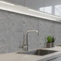 KitchenYeah Keuken achterwand 350x60 cm - Spatscherm zelfklevend Beton - Industrieel - Patronen - Muurbeschermer - Spatwand fornuis
