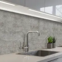 KitchenYeah Keuken achterwand 200x60 cm - Spatscherm zelfklevend Beton - Muur - Patronen - Muurbeschermer - Spatwand fornuis