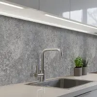 KitchenYeah Keuken achterwand 500x80 cm - Spatscherm zelfklevend Patronen - Industrieel - Beton print - Muurbeschermer - Spatwand fornuis