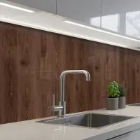 KitchenYeah Keuken achterwand 250x80 cm - Spatscherm zelfklevend Bruin - Patronen - Hout - Muurbeschermer - Spatwand fornuis