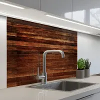 KitchenYeah Keuken achterwand 100x80 cm - Spatscherm zelfklevend Hardhout - Robuust - Patronen - Muurbeschermer - Spatwand fornuis
