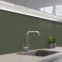 KitchenYeah Keuken achterwand 150x60 cm - Spatscherm zelfklevend Groen - Effen kleur - Olijfgroen - Muurbeschermer - Spatwand fornuis