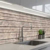 KitchenYeah Keuken achterwand 250x80 cm - Spatscherm zelfklevend Brocante - Patronen - Hout - Planken - Muurbeschermer - Spatwand fornuis