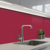 KitchenYeah Keuken achterwand 200x60 cm - Spatscherm zelfklevend Rood - Effen kleur - Muurbeschermer - Spatwand fornuis