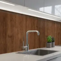 KitchenYeah Keuken achterwand 150x80 cm - Spatscherm zelfklevend Hardhout - Patronen - Bruin - Muurbeschermer - Spatwand fornuis