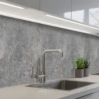 KitchenYeah Keuken achterwand 500x60 cm - Spatscherm zelfklevend Patronen - Industrieel - Beton print - Muurbeschermer - Spatwand fornuis