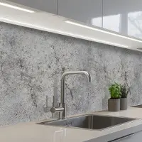 KitchenYeah Keuken achterwand 200x80 cm - Spatscherm zelfklevend Beton - Muur - Industrieel - Patronen - Muurbeschermer - Spatwand fornuis