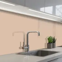 KitchenYeah Keuken achterwand 200x60 cm - Spatscherm zelfklevend Beige - Kleuren - Effen - Muurbeschermer - Spatwand fornuis