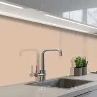 KitchenYeah Keuken achterwand 250x60 cm - Spatscherm zelfklevend Beige - Kleuren - Effen - Muurbeschermer - Spatwand fornuis