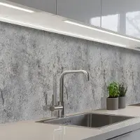 KitchenYeah Keuken achterwand 300x60 cm - Spatscherm zelfklevend Beton - Muur - Industrieel - Patronen - Muurbeschermer - Spatwand fornuis