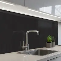 KitchenYeah Keuken achterwand 100x60 cm - Spatscherm zelfklevend Plank - Zwart - Patronen - Muurbeschermer - Spatwand fornuis