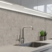 KitchenYeah Keuken achterwand 500x80 cm - Spatscherm zelfklevend Patroon - Beton print - Grijs - Muurbeschermer - Spatwand fornuis