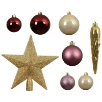 Décoris Kerstbal polystyreen assortie mix - 33 stuks (ø8 cm)