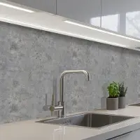 KitchenYeah Keuken achterwand 400x80 cm - Spatscherm zelfklevend Beton - Industrieel - Patronen - Muurbeschermer - Spatwand fornuis